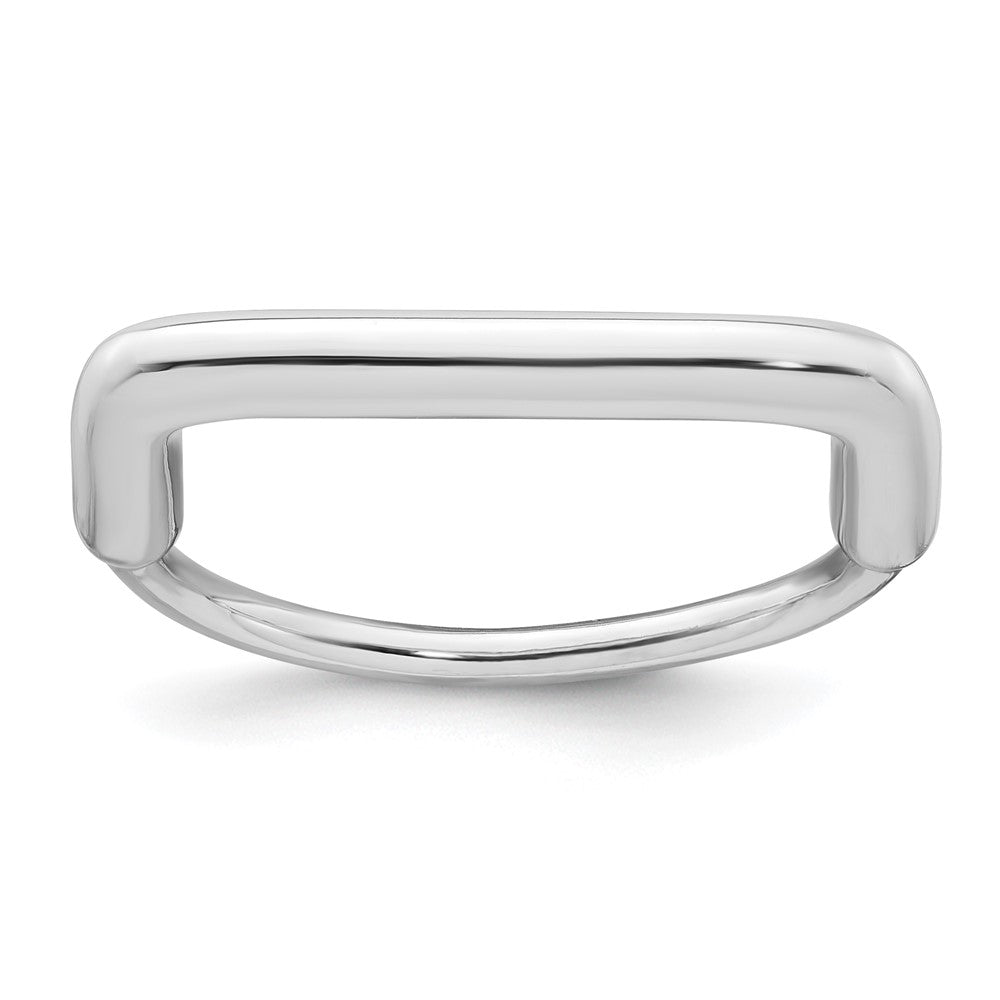 Sterling Silver RH-plated Polished and Pave CZ Square Ring Set