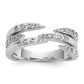 Sterling Silver Rhodium-plated CZ Multi Row Ring