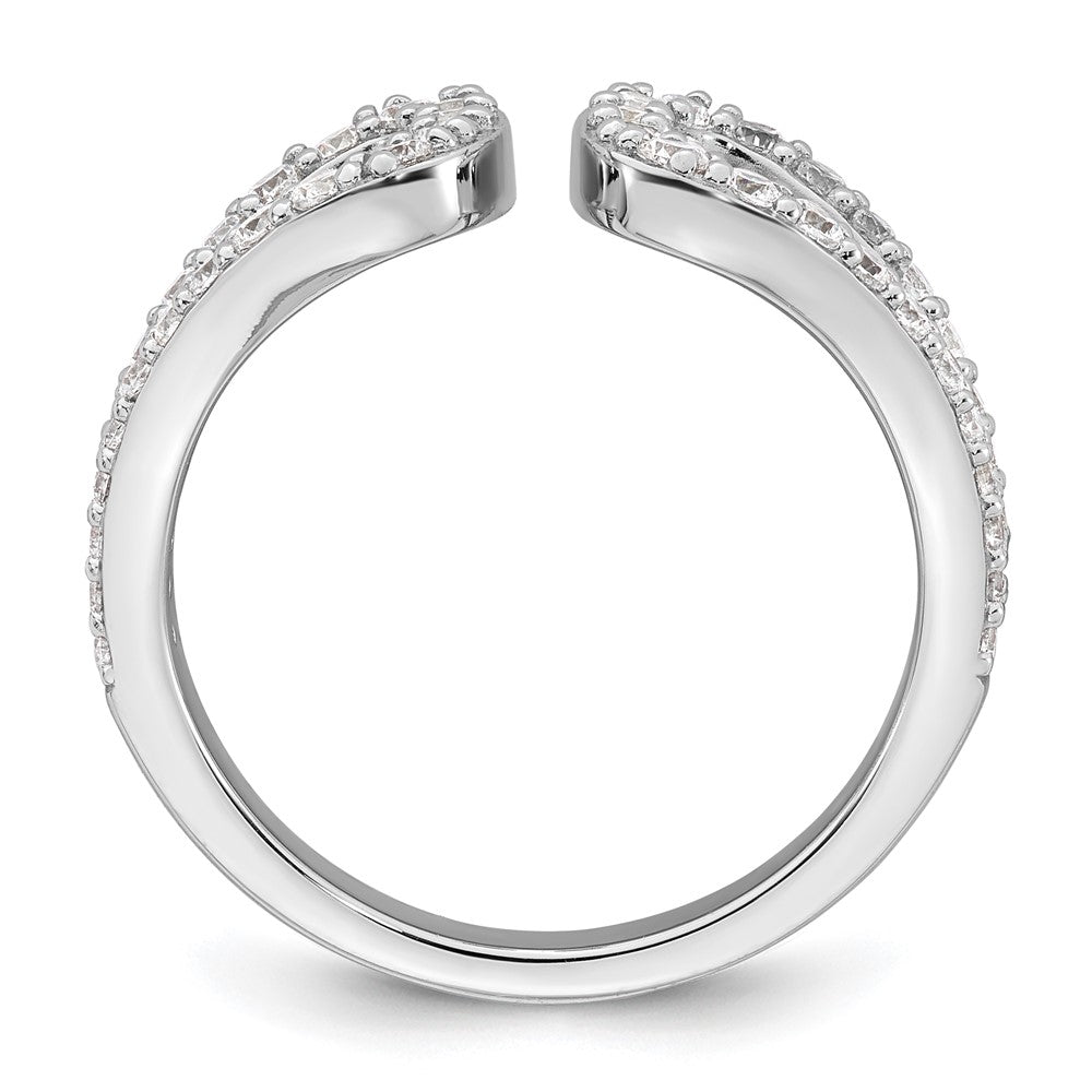 Sterling Silver Rhodium-plated Polished CZ Ring