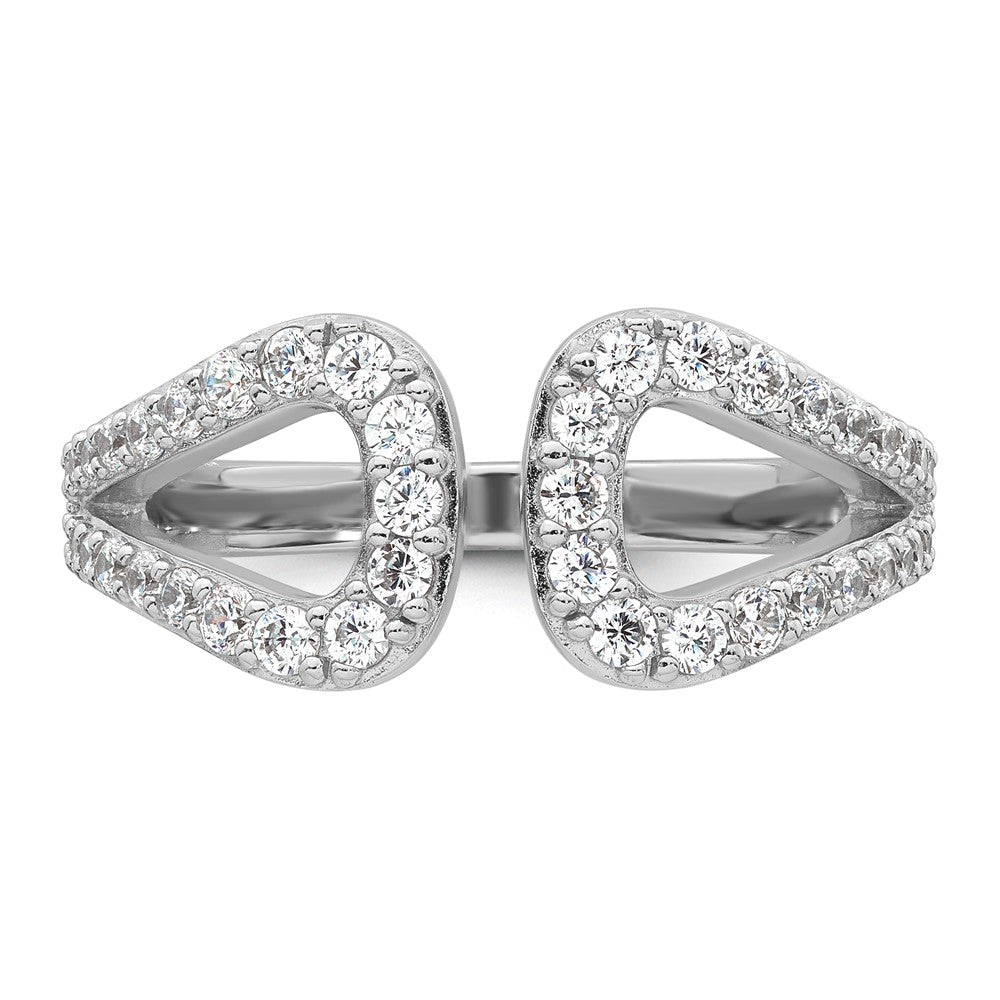 Sterling Silver Rhodium-plated Polished CZ Ring