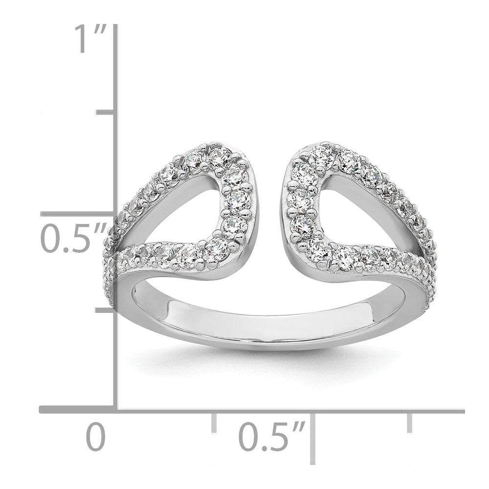 Sterling Silver Rhodium-plated Polished CZ Ring