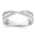 Sterling Silver Polished Fancy CZ Ring