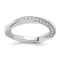 Sterling Silver Rhodium-plated Polished and Twisted CZ Ring