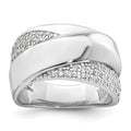 Sterling Silver Rhodium-plated Polished Fancy CZ Ring