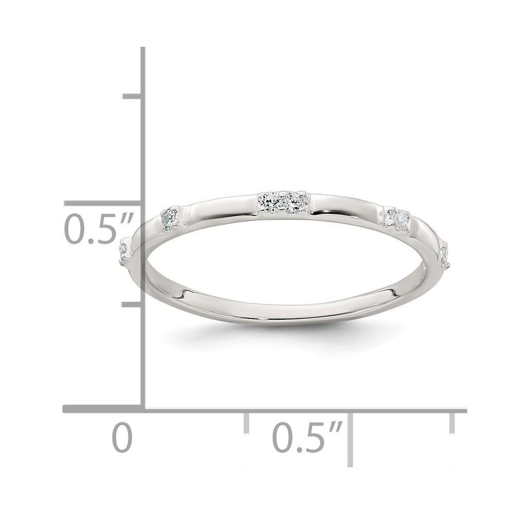 Sterling Silver Polished CZ Ring