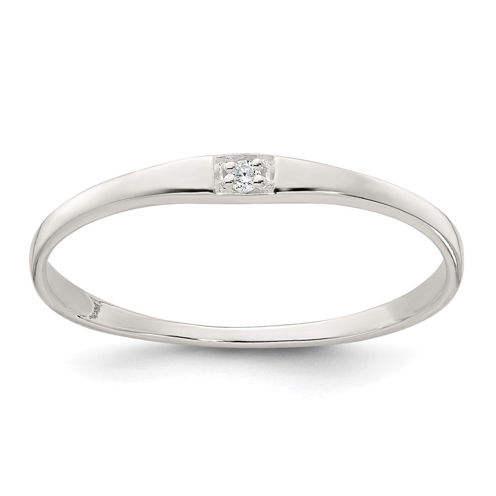 Sterling Silver Polished CZ Ring