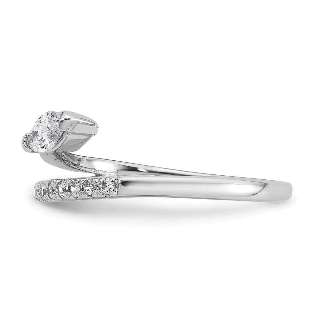 Sterling Silver Rhodium-plated Polished Fancy CZ Ring