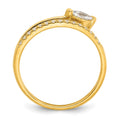 Sterling Silver Gold-plated Polished Fancy CZ Ring