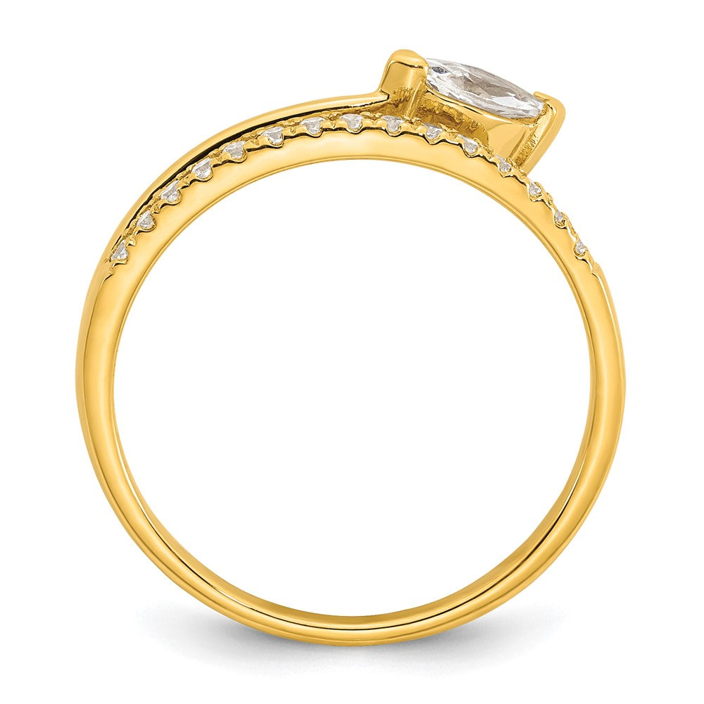 Sterling Silver Gold-plated Polished Fancy CZ Ring