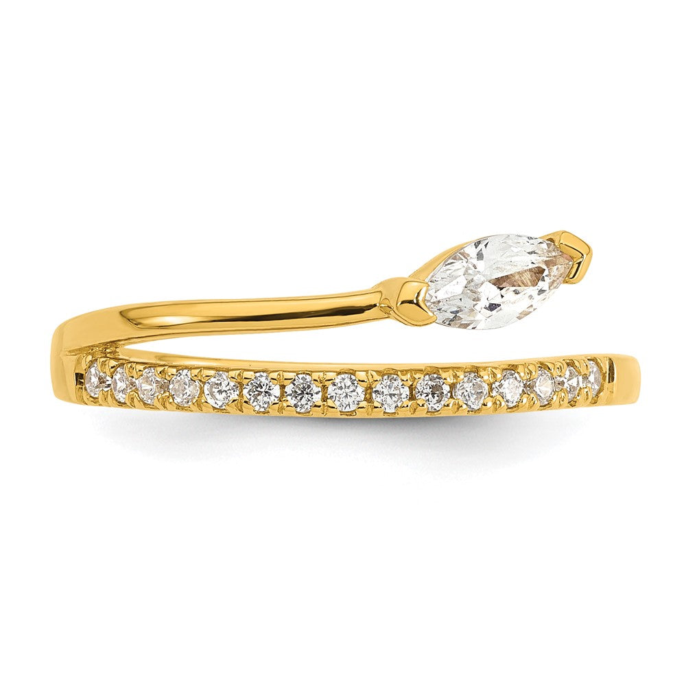 Sterling Silver Gold-plated Polished Fancy CZ Ring