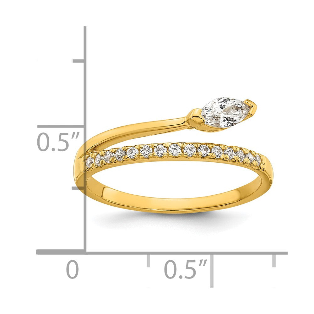 Sterling Silver Gold-plated Polished Fancy CZ Ring