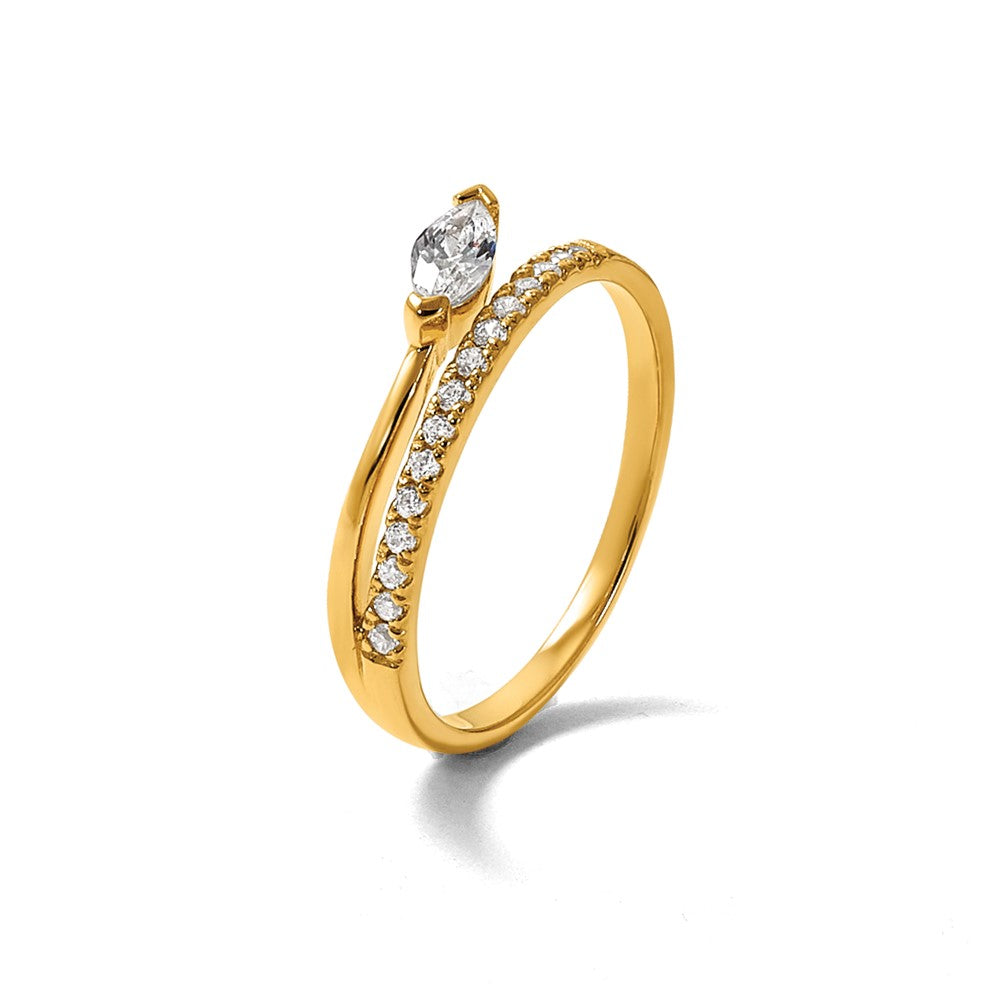 Sterling Silver Gold-plated Polished Fancy CZ Ring