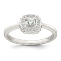 Sterling Silver Polished Halo CZ Ring