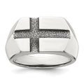 Sterling Silver Antiqued Cross Men's Ring