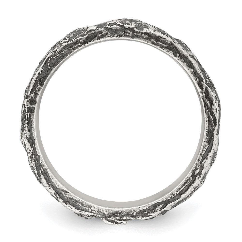 Sterling Silver Antiqued and Textured Men's Ring
