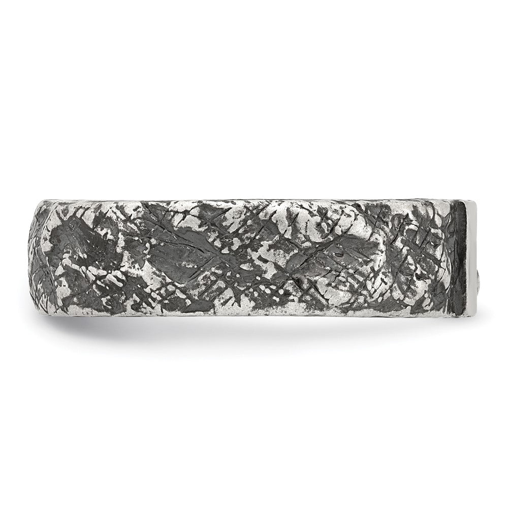Sterling Silver Antiqued and Textured Men's Ring