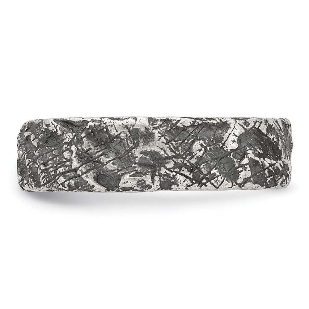Sterling Silver Antiqued and Textured Men's Ring