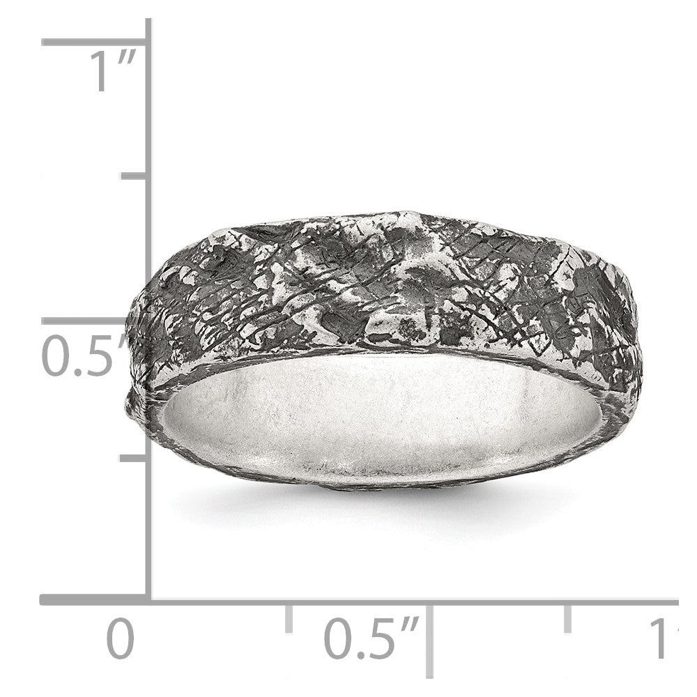 Sterling Silver Antiqued and Textured Men's Ring