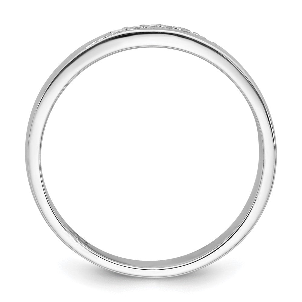Sterling Silver Rhodium-plated Polished CZ Men's Ring