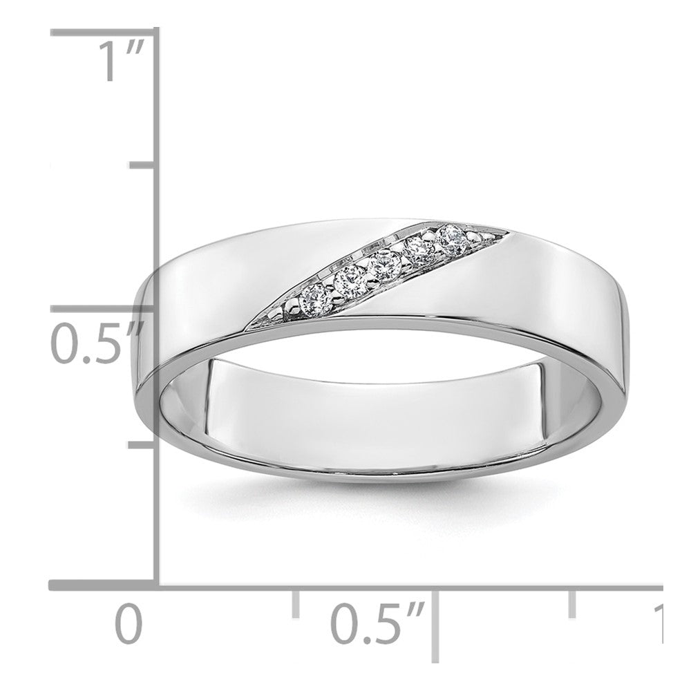 Sterling Silver Rhodium-plated Polished CZ Men's Ring