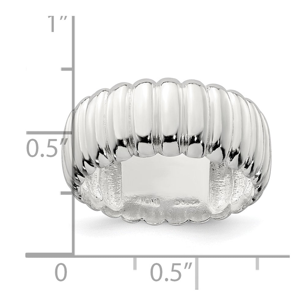 Sterling Silver Polished 8.5mm Ridge Pattern Ring