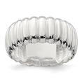 Sterling Silver Polished 8.5mm Ridge Pattern Ring