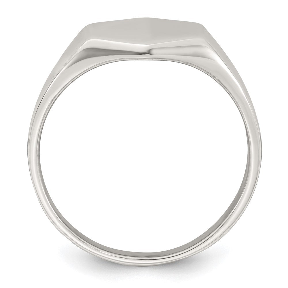 Sterling Silver Polished Hexagon Men's Signet Ring