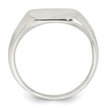Sterling Silver Polished Brushed and Grooved Men's Signet Ring