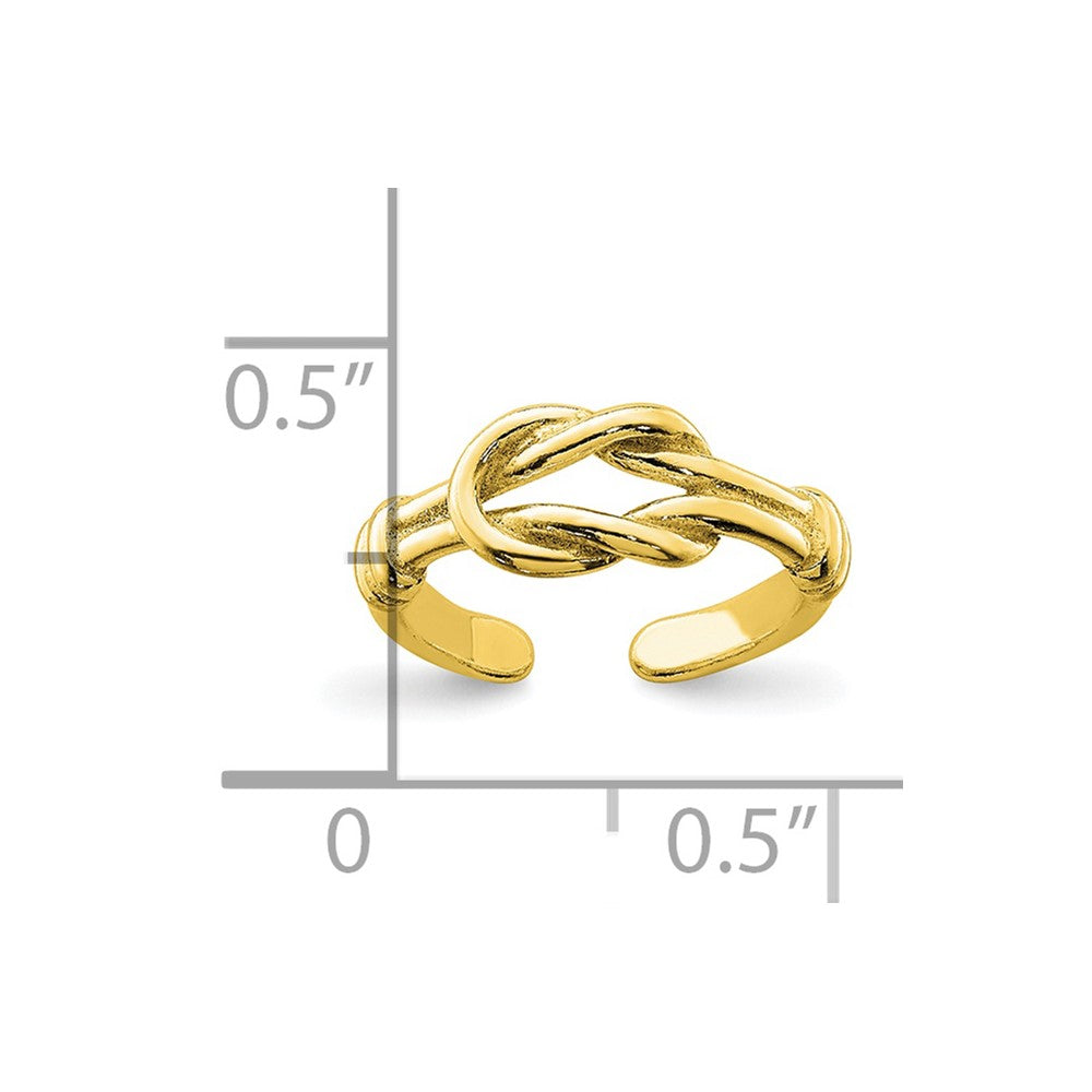 Sterling Silver Gold-tone Love Knot Toe Ring