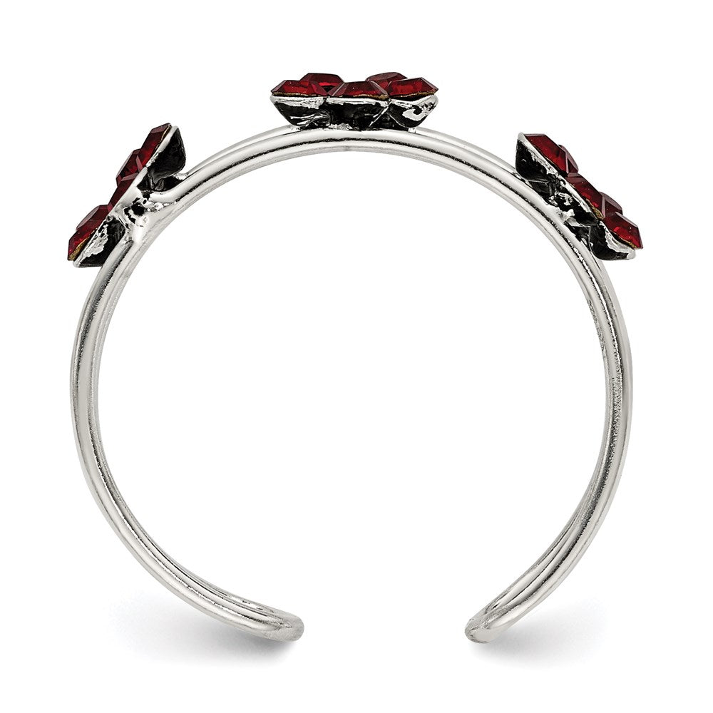 Sterling Silver Stellux™ Crystal Floral Toe Ring