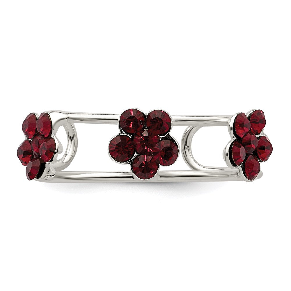 Sterling Silver Stellux™ Crystal Floral Toe Ring