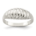 Sterling Silver Diamond-cut Domed Ring