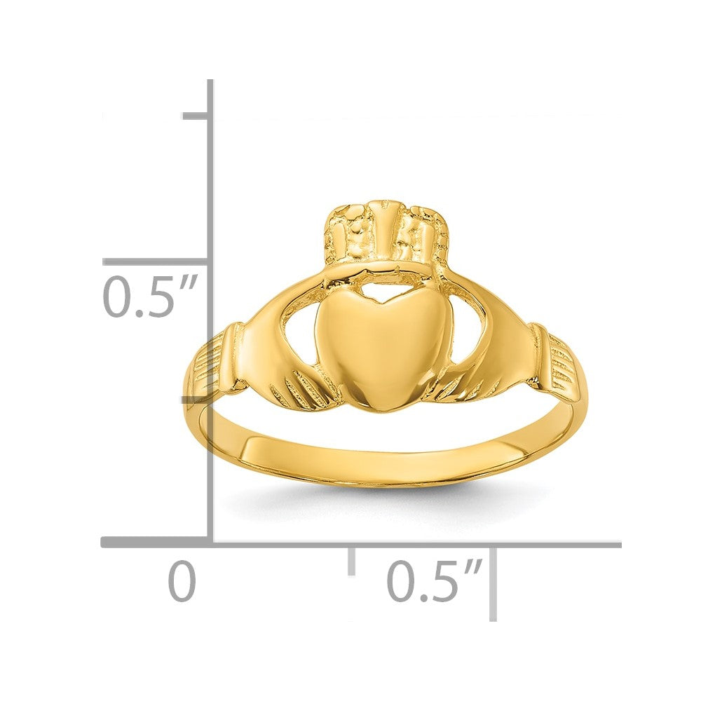 Sterling Silver Gold-tone Polished Claddagh Ring