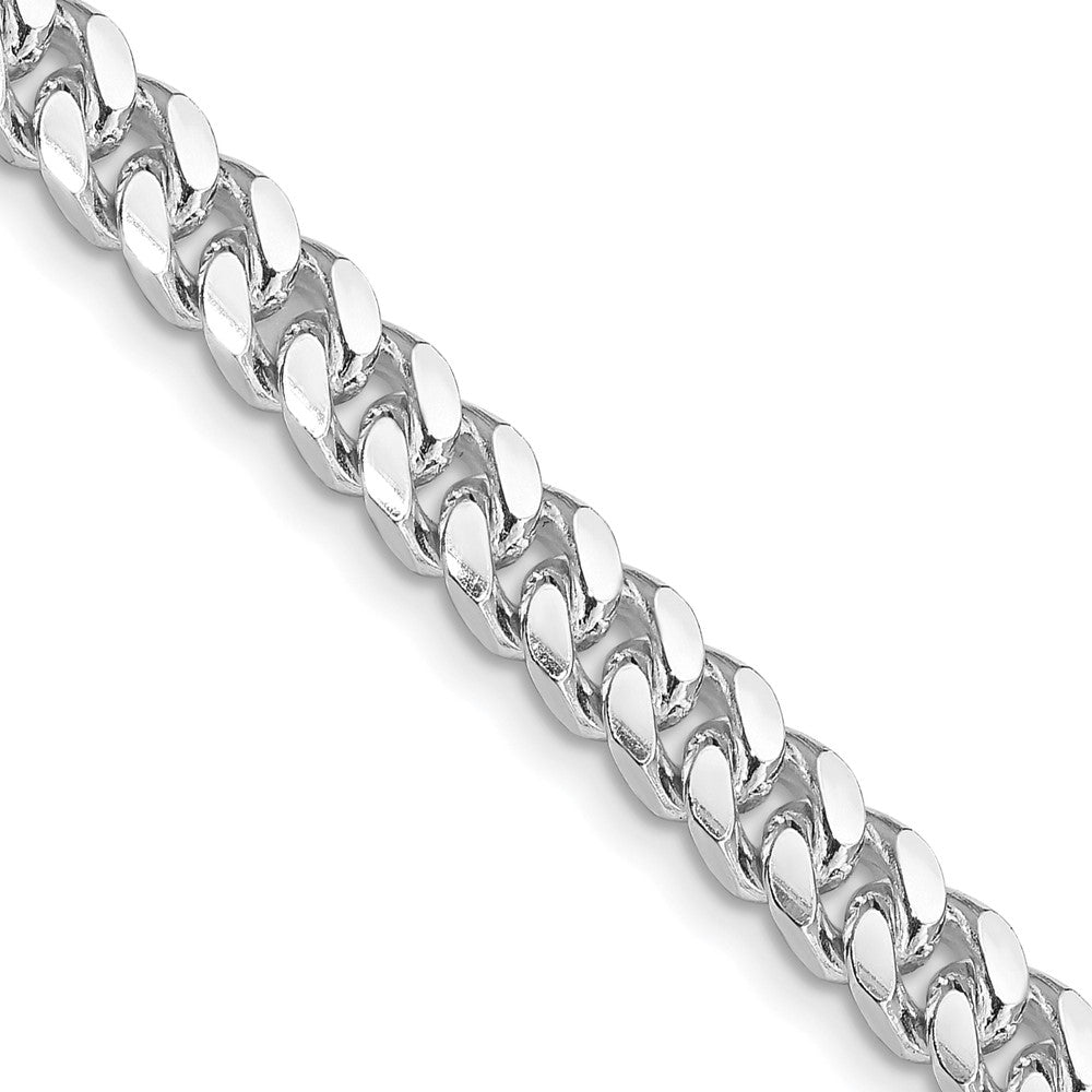 Sterling Silver Rhodium-plated 6mm Domed w/ Side D/C Curb Chain
