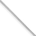Sterling Silver Rhodium-plated .8mm Round Snake Chain w/2in ext.