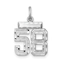 Sterling Silver Rhodium-plated Diamond-cut #58 Charm