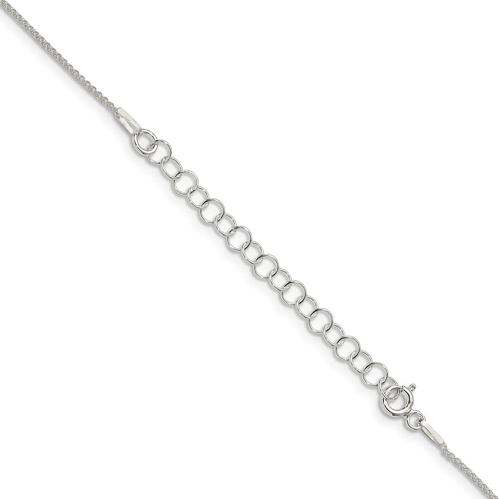 Sterling Silver 1mm Round Spiga Chain w/ ext.