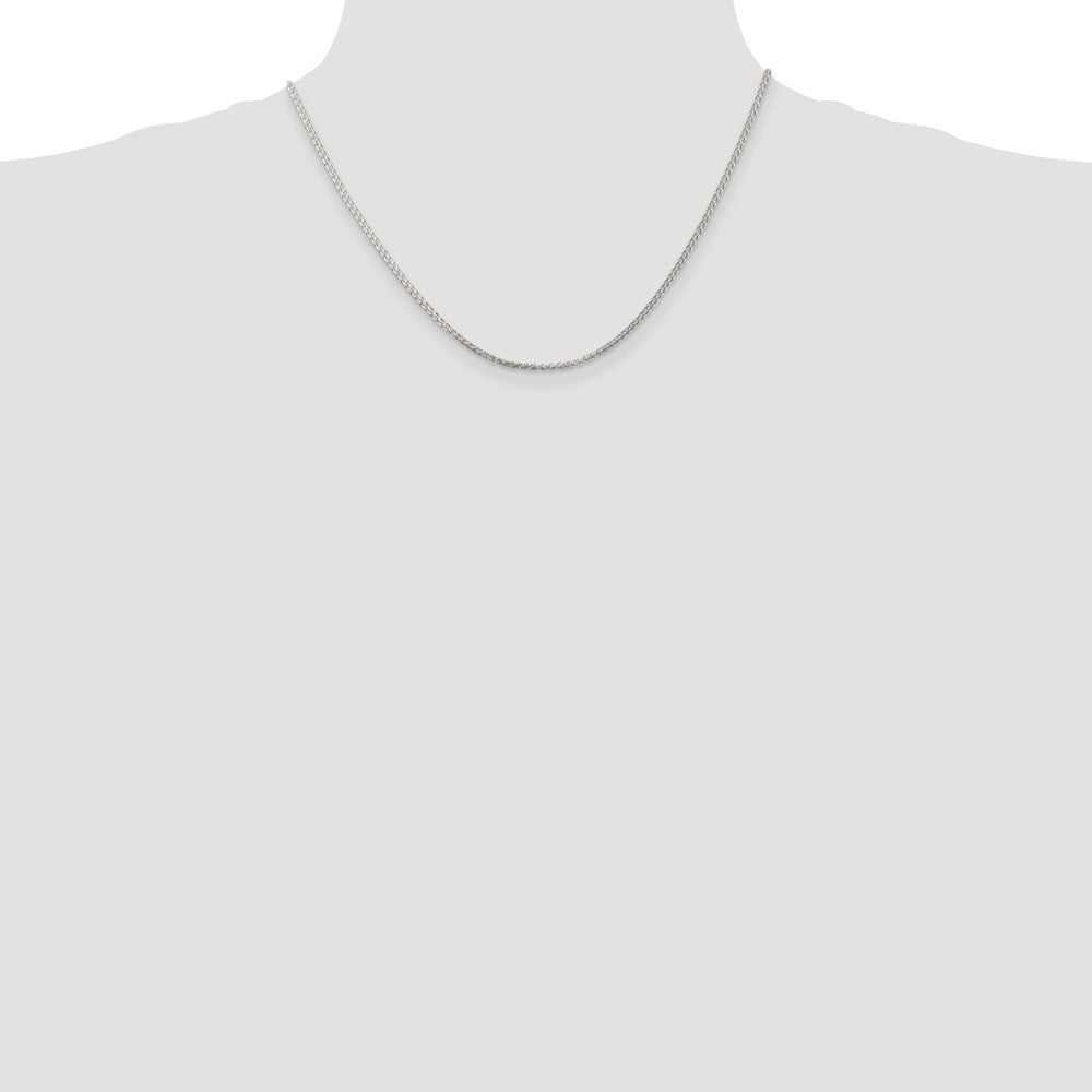Sterling Silver 1.75mm Round Spiga Chain w/ ext.