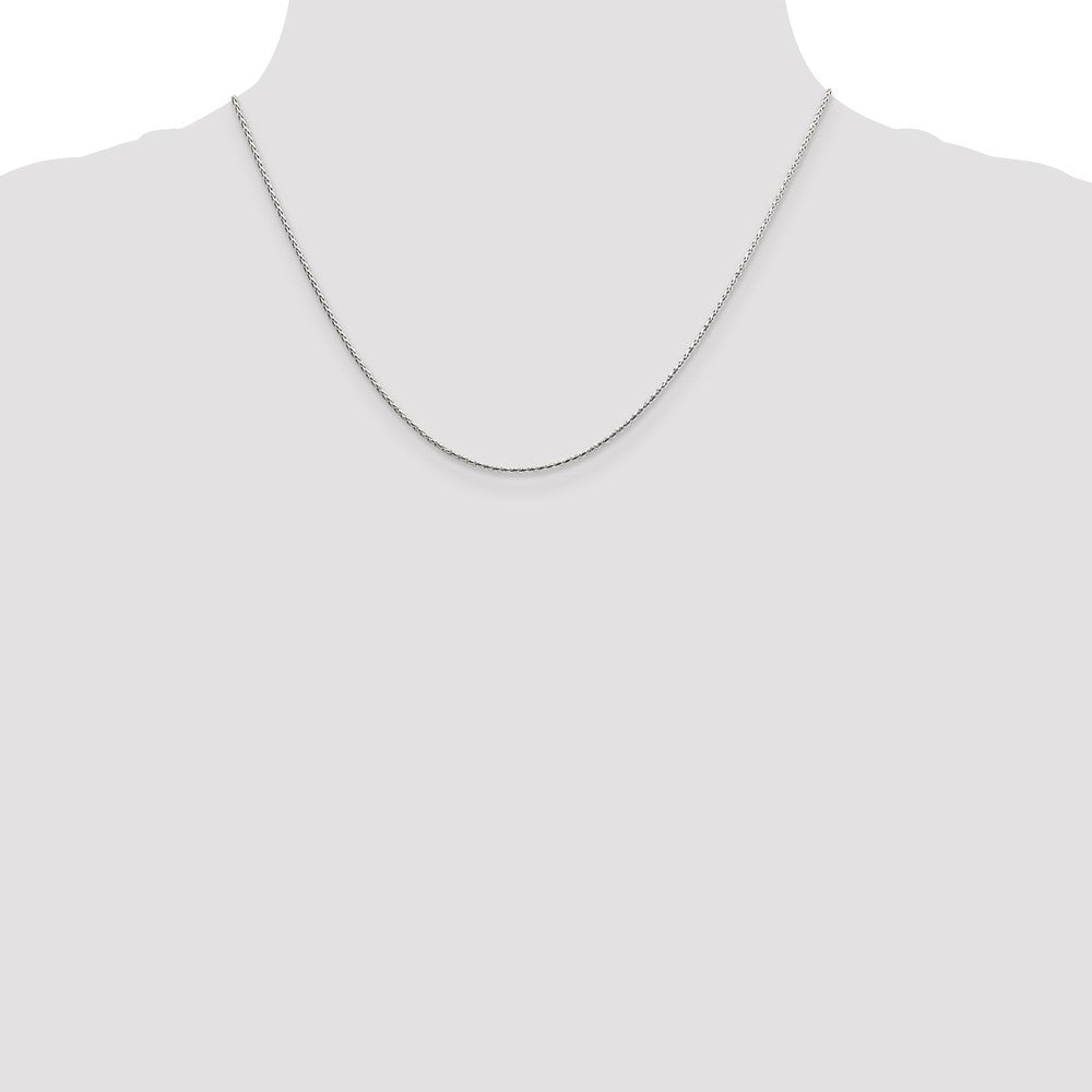 Sterling Silver 1.25mm Diamond-cut Round Spiga Chain w/ ext.