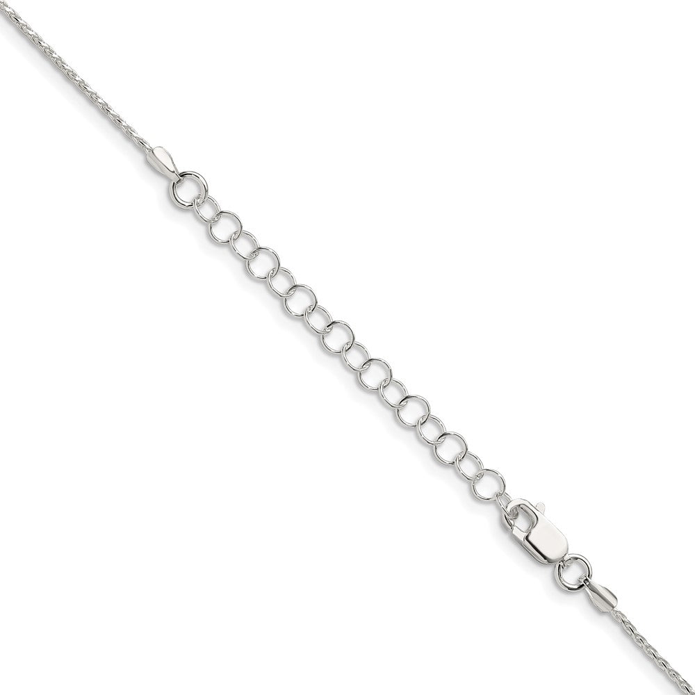 Sterling Silver 1.25mm Diamond-cut Round Spiga Chain w/ ext.
