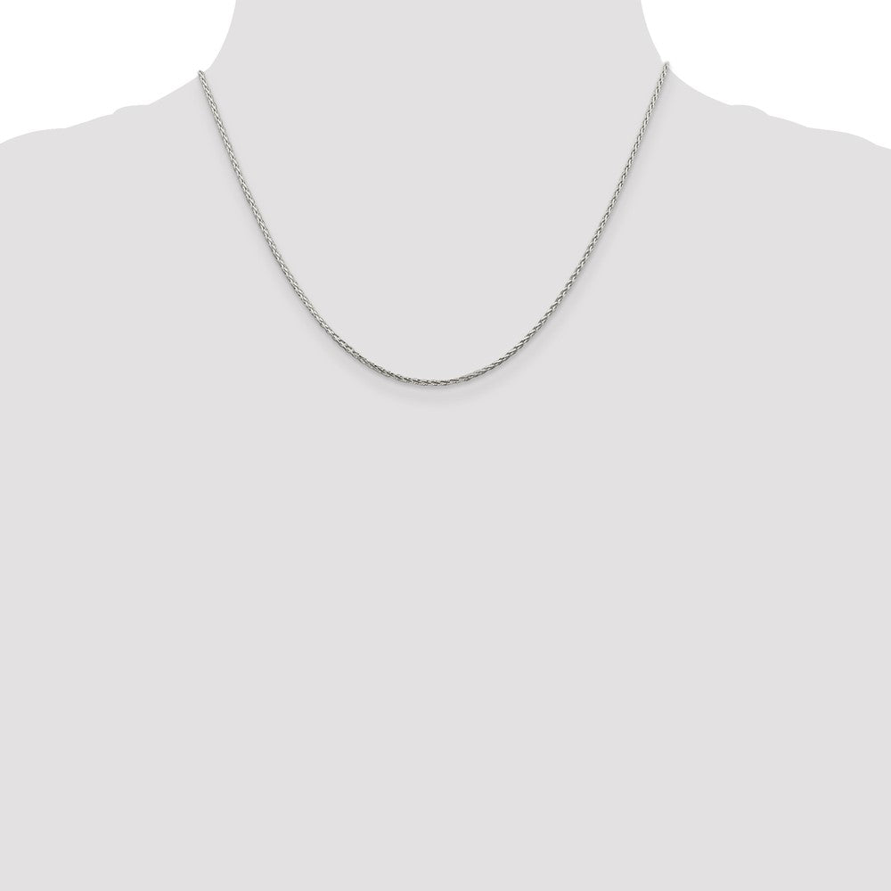 Sterling Silver 1.45mm Diamond-cut Round Spiga Chain w/ ext.