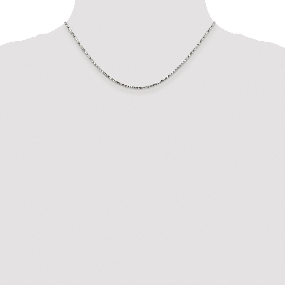 Sterling Silver Rhodium-plated 1.45mm Diamond-cut Round Spiga Chain