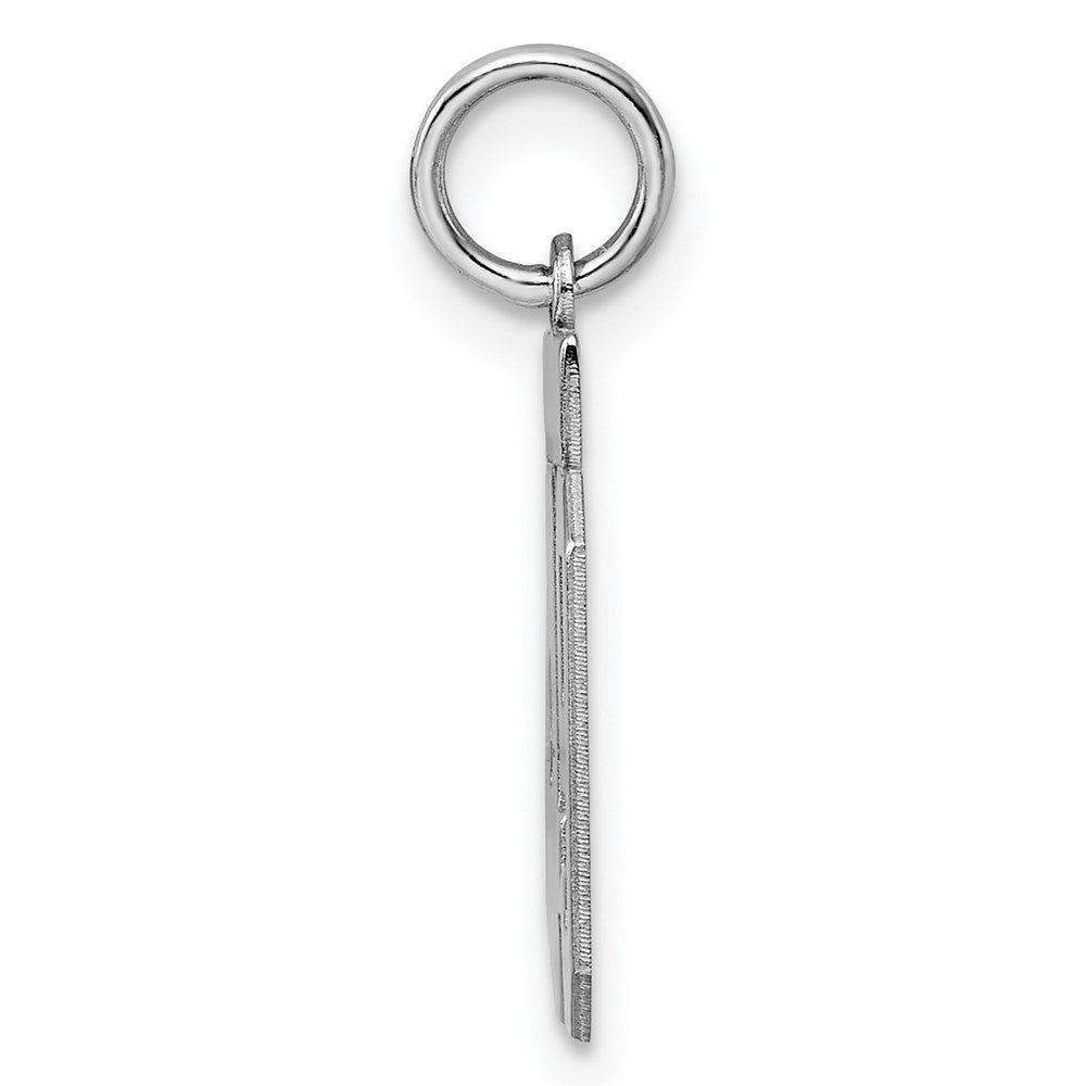 Sterling Silver/Rhodium-plated Polished Number 49 Charm