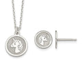 Sterling Silver Unicorn 14 Inch Necklace & Post Earrings Set