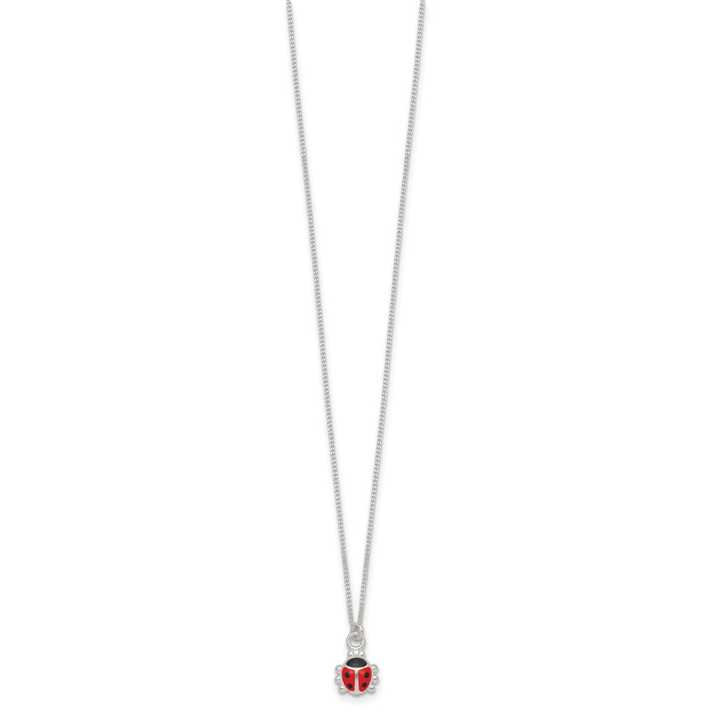 Sterling Silver Enameled Lady Bug Earrings and Necklace Set