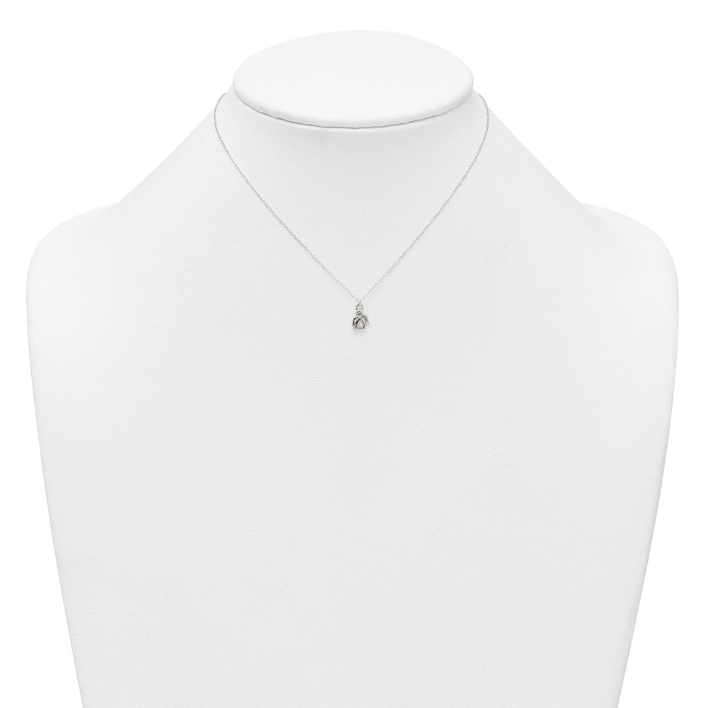 Sterling Silver CZ Angel Children's Post Earring and Necklace Set