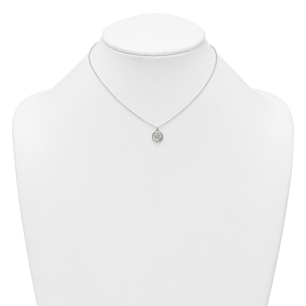 Sterling Silver Butterfly Heart Post Earring and Necklace Set