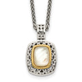 Sterling Silver w/14k Antiqued MOP Necklace