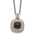Sterling Silver w/14k Antiqued Cabochon Onyx Necklace