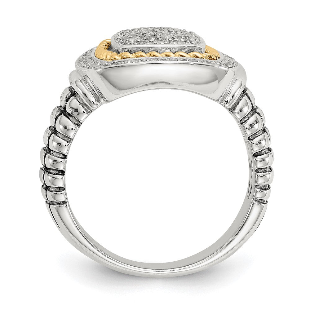 Sterling Silver Antiqued w/14ky Diamond Ring